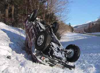 Car Wreck in the Snow